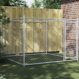 Dog cage with galvanized steel door, gray, 2x2x1.5 m by , Dog kennels and fences - Ref: Foro24-172562, Price: 124,30 €, Disco...