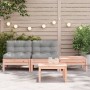 Garden sofa with cushions and footrest, 2 seats by , Modular outdoor sofas - Ref: Foro24-838183, Price: 133,37 €, Discount: %