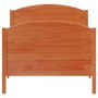 Bed frame with wax brown pine wood headboard 90x200 cm by , Beds and slatted bases - Ref: Foro24-842569, Price: 108,31 €, Dis...