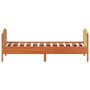 Bed frame with wax brown pine wood headboard 90x200 cm by , Beds and slatted bases - Ref: Foro24-842569, Price: 108,31 €, Dis...