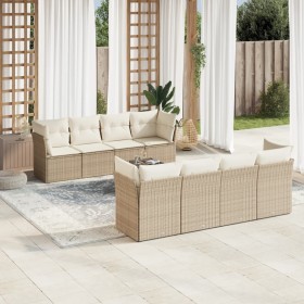 Set de sofás de jardín 9 pzas con cojines ratán sintético beige de , Conjuntos de jardín - Ref: Foro24-3249147, Precio: 736,7...