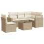 Garden sofa set with cushions 6 pieces beige synthetic rattan by , Modular outdoor sofas - Ref: Foro24-3251315, Price: 527,75...