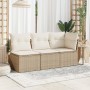 Silla de jardín sin reposabrazos con cojines ratán PE beige de , Sofás de exterior - Ref: Foro24-366073, Precio: 70,06 €, Des...