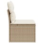 Silla de jardín sin reposabrazos con cojines ratán PE beige de , Sofás de exterior - Ref: Foro24-366073, Precio: 70,06 €, Des...