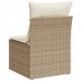 Silla de jardín sin reposabrazos con cojines ratán PE beige de , Sofás de exterior - Ref: Foro24-366073, Precio: 70,06 €, Des...