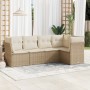 Set Gartensofas mit Kissen 5 Stück synthetisches Rattan beige von , Gartensets - Ref: Foro24-3249437, Preis: 410,83 €, Rabatt: %