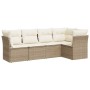 Set Gartensofas mit Kissen 5 Stück synthetisches Rattan beige von , Gartensets - Ref: Foro24-3249437, Preis: 403,33 €, Rabatt: %