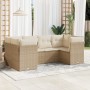 Garden sofa set with 6-piece synthetic rattan beige cushions by , Garden sets - Ref: Foro24-3249947, Price: 476,86 €, Discoun...