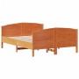 Estructura cama con cabecero madera pino marrón cera 120x200 cm de , Camas y somieres - Ref: Foro24-3216178, Precio: 205,99 €...