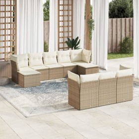 Set Gartensofas mit beigen Kissen 10 Stück synthetisches Rattan von , Gartensets - Ref: Foro24-3250167, Preis: 774,99 €, Raba...