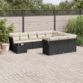 Garden sofa set 11 pieces and black synthetic rattan cushions by , Garden sets - Ref: Foro24-3250095, Price: 636,64 €, Discou...