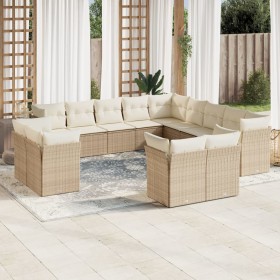 Gartensofa-Set mit Kissen, 13-teilig, beiges synthetisches Rattan von , Gartensets - Ref: Foro24-3250387, Preis: 1,00 €, Raba...