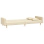 Sofá cama de 2 plazas con dos almohadas tela color crema de , Sofás - Ref: Foro24-375902, Precio: 254,85 €, Descuento: %