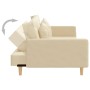 Sofá cama de 2 plazas con dos almohadas tela color crema de , Sofás - Ref: Foro24-375902, Precio: 254,85 €, Descuento: %