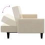 Cream-colored velvet 2-seater sofa bed by , Sofas - Ref: Foro24-375783, Price: 249,87 €, Discount: %