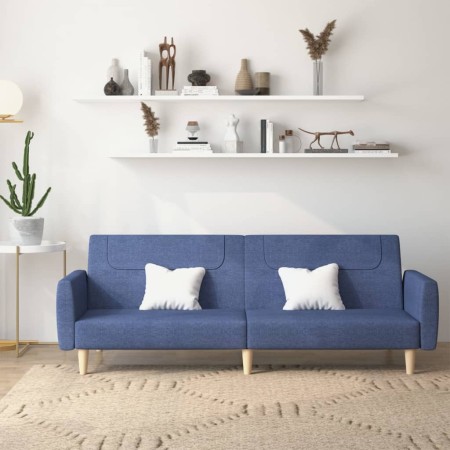 Two-seater blue fabric sofa bed by , Sofas - Ref: Foro24-375788, Price: 245,93 €, Discount: %