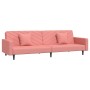 Sofá cama de 2 plazas con dos almohadas terciopelo rosa de , Sofás - Ref: Foro24-375921, Precio: 246,39 €, Descuento: %