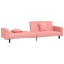 Sofá cama de 2 plazas con dos almohadas terciopelo rosa de , Sofás - Ref: Foro24-375921, Precio: 246,39 €, Descuento: %