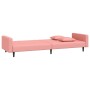 Sofá cama de 2 plazas con dos almohadas terciopelo rosa de , Sofás - Ref: Foro24-375921, Precio: 246,39 €, Descuento: %