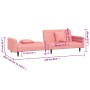 Sofá cama de 2 plazas con dos almohadas terciopelo rosa de , Sofás - Ref: Foro24-375921, Precio: 246,39 €, Descuento: %