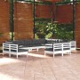 Garden furniture 12 pieces and white cushions solid pine wood by , Garden sets - Ref: Foro24-3096876, Price: 1,00 €, Discount: %