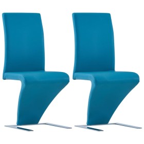 Dining chairs zigzag shape 2 pcs blue synthetic leather by vidaXL, dining chairs - Ref: Foro24-281897, Price: 251,44 €, Disco...