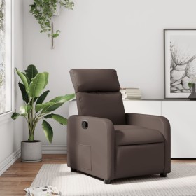 Sillón reclinable de cuero sintético marrón de , Sillones - Ref: Foro24-374185, Precio: 211,27 €, Descuento: %