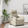 Sillón reclinable de masaje cuero sintético crema de , Sillones - Ref: Foro24-374191, Precio: 189,95 €, Descuento: %