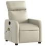 Sillón reclinable de masaje cuero sintético crema de , Sillones - Ref: Foro24-374191, Precio: 189,95 €, Descuento: %