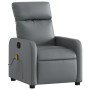 Gray synthetic leather reclining massage chair by , Armchairs - Ref: Foro24-374193, Price: 189,95 €, Discount: %