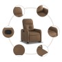 Brown Fabric Liftable Recliner by , Armchairs - Ref: Foro24-3206799, Price: 280,99 €, Discount: %