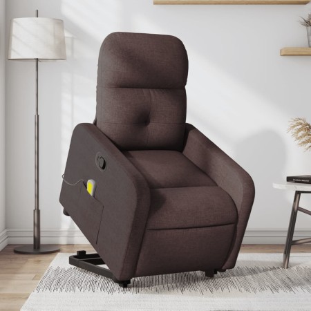 Silla de masaje reclinable de pie de tela marrón oscuro de , Sillones - Ref: Foro24-3206809, Precio: 273,87 €, Descuento: %