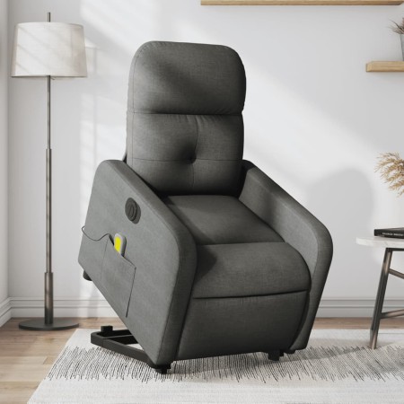 Sillón de masaje eléctrico reclinable elevable tela gris oscuro de , Sillones - Ref: Foro24-3206823, Precio: 303,24 €, Descue...