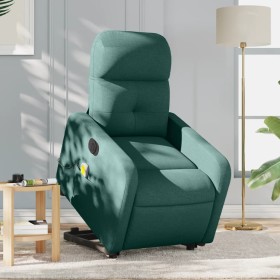 Sillón masaje eléctrico reclinable elevable tela verde oscuro de , Sillones - Ref: Foro24-3206828, Precio: 317,63 €, Descuent...