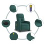 Sillón masaje eléctrico reclinable elevable tela verde oscuro de , Sillones - Ref: Foro24-3206828, Precio: 317,63 €, Descuent...