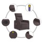 Sillón reclinable de masaje eléctrico tela marrón oscuro de , Sillones - Ref: Foro24-3206695, Precio: 273,12 €, Descuento: %