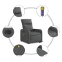 Sillón de masaje eléctrico reclinable elevable tela gris oscuro de , Sillones - Ref: Foro24-3206727, Precio: 300,04 €, Descue...