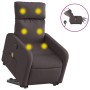 Electric massage chair with liftable recliner, dark brown fabric by , Armchairs - Ref: Foro24-3206731, Price: 309,82 €, Disco...