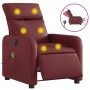 Sillón de masaje reclinable de cuero artificial rojo tinto de , Sillones - Ref: Foro24-3206746, Precio: 226,99 €, Descuento: %