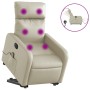 Electric lifting massage chair cream synthetic leather by , Armchairs - Ref: Foro24-3206771, Price: 296,09 €, Discount: %