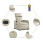 Electric lifting massage chair cream synthetic leather by , Armchairs - Ref: Foro24-3206771, Price: 296,09 €, Discount: %