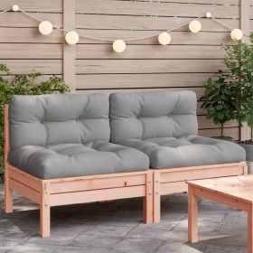 Gartensofas ohne Armlehnen mit Kissen 2 Stück Douglasienholz von , Modulare Sofas für den Außenbereich - Ref: Foro24-838163, ...