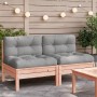 Garden sofas without armrests with cushions 2 units Douglas wood by , Modular outdoor sofas - Ref: Foro24-838163, Price: 190,...