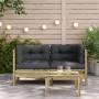 Garden corner sofa with 2 cushions impregnated pine wood by , Modular outdoor sofas - Ref: Foro24-838156, Price: 219,11 €, Di...