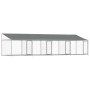 Dog cage roof and doors gray galvanized steel 8x2x2 m by , Dog kennels and fences - Ref: Foro24-3209565, Price: 487,78 €, Dis...