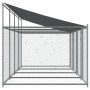 Dog cage roof and doors gray galvanized steel 8x2x2 m by , Dog kennels and fences - Ref: Foro24-3209565, Price: 487,78 €, Dis...