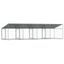 Dog cage roof and doors gray galvanized steel 8x2x2 m by , Dog kennels and fences - Ref: Foro24-3209565, Price: 487,78 €, Dis...