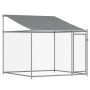 Dog cage roof and doors gray galvanized steel 8x2x2 m by , Dog kennels and fences - Ref: Foro24-3209565, Price: 487,78 €, Dis...