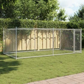 Hundekäfig mit grau verzinkter Stahltür 4x2x1,5 m von , Hundehütten und Zäune - Ref: Foro24-3209578, Preis: 217,99 €, Rabatt: %