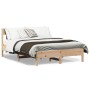 Bed frame with solid pine wood headboard 140x200 cm by , Beds and slatted bases - Ref: Foro24-842646, Price: 142,82 €, Discou...